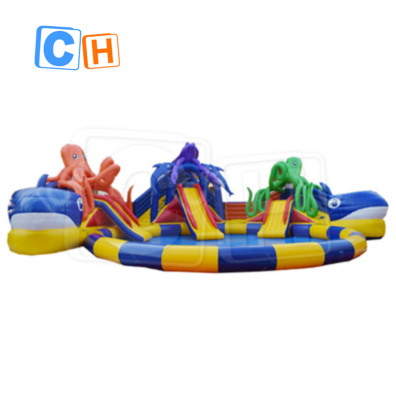 CH Inflatable Octopus Whale Lobster Marine Life Theme Can Move Water Park With Pool