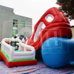 CH Commercial Inflatable Football Fun Factory Fun City Amusement Park Bouncy Jumping With Slide For Outdoor Play Ground