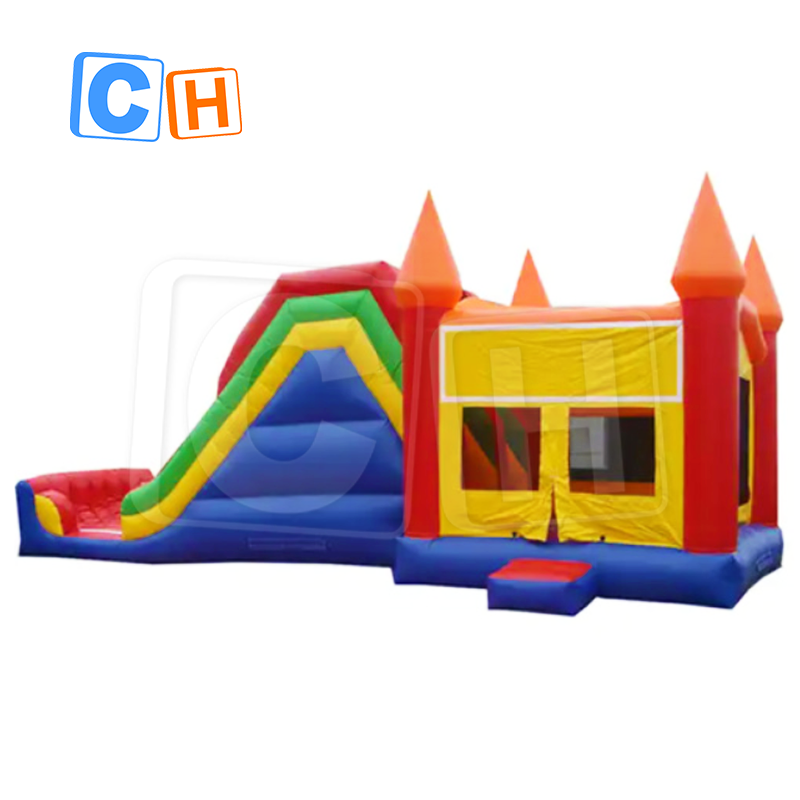 CH Inflatable Combo With Dry Slide Jumper Bouncer Bounce House Art Panels For Sale Outdoor Bouncy Castle