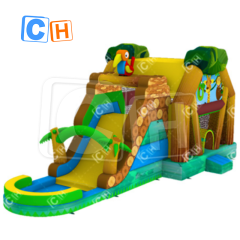 CH New Design Animal Theme Inflatable Jumping Bouncer Combo With Water Slide With Swimming Pool For Kids