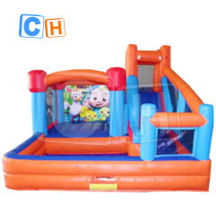 CH Good Quality Inflatable Bouncing Castle Water Slide Party Bouncing House Colorful Theme Bouncing Ball Toy Pool Water Slide