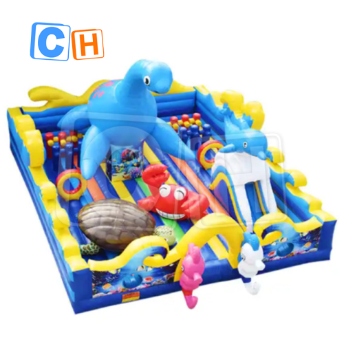 CH Inflatable Children Jumping Bouncy Castle Ocean Animals Inflatable Castle