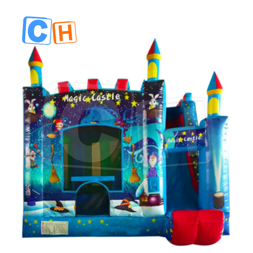 CH Commercial Magic Castle Themd Inflatable Trampoline Unique Design Halloween Magician Cartoon Inflatable Combo For Events