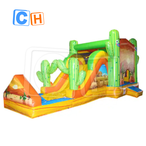 CH Outdoor Colorful Castle Bounce House Kids Cactus Jumper Bouncer Inflatable Combo