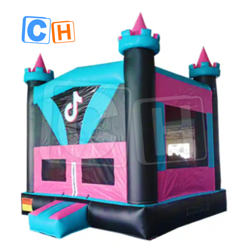 CH Popular Inflatable Black Color Bouncy House For Summer, Inflatable Moon Bounce Slide For Kids