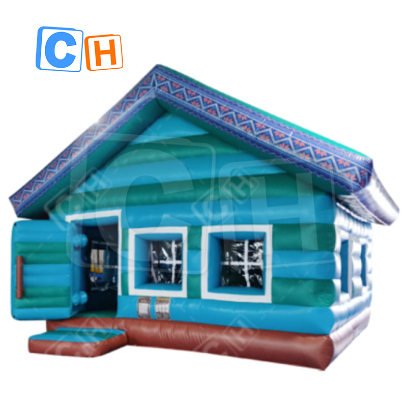 CH 2023 Most Popular Blue Purple Green And Brown Simple Style Snow House Theme Inflatable Bouncer