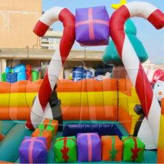 CH Fast Delivery Inflatable Christmas Bouncer For Promotion, Inflatable Santa House Bounce With Customized Design