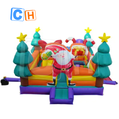 CH Fast Delivery Inflatable Christmas Bouncer For Promotion, Inflatable Santa House Bounce With Customized Design