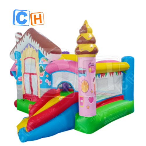 CH Colorful Inflatable Bouncer And Slide Combo Cake And Dessert House Inflatable Combo