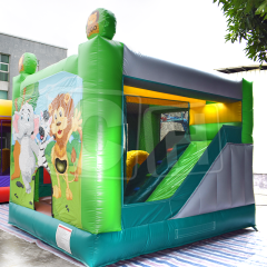 CH Green Inflatable Bouncy Castle Combo Slide Inflatable Bouncer House With Slide Jumping Castle Theme Park