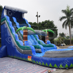 CH Palm Tree Theme Water Slide Backyard Kids Large Inflatable Water Slide Giant Pool Inflatable Water Slide For Adults