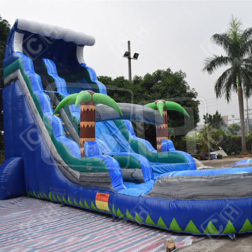 CH Palm Tree Theme Water Slide Backyard Kids Large Inflatable Water Slide Giant Pool Inflatable Water Slide For Adults