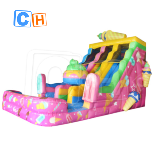 CH commercial Inflatable Ice Cream Slide Sweet Ice Cream Water Slides With Pool Inflatable Ice Colorful Water Slide For Sale