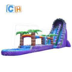 CH Giant Adults Size Purple Inflatable Water Slide For Outdoor Event Commercial Carnival Inflatable Wet Slide For Sale