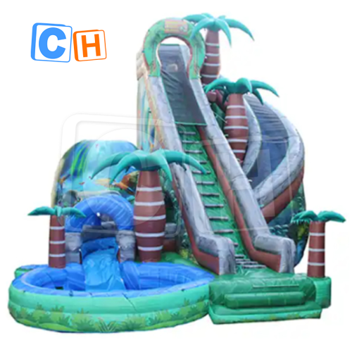 CH Large Inflatable Coconut Trees Rotate Water Slide