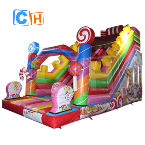 CH Pink Candy Inflatable Slide Cute And Generous Cake Snacks Inflatable Dry Slide