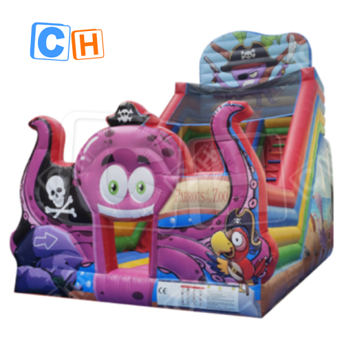 CH Outdoor Commercial Inflatable Slide Purple Octopus Pirate Adventure Group Inflatable Dry Slide