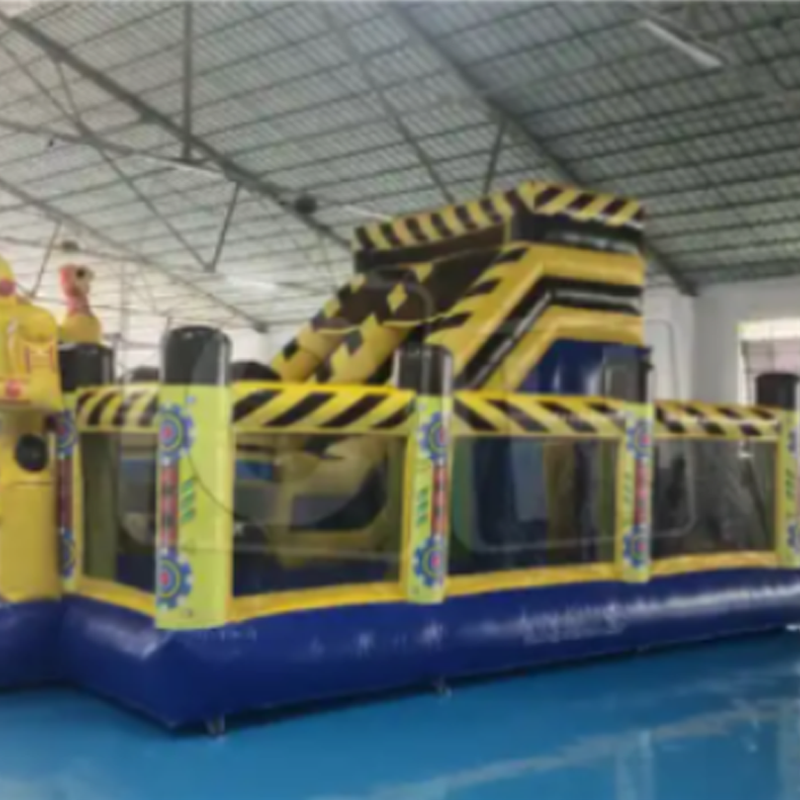 CH Party Events Games Commercial Good Quality Kids robot theme Climbing Dry Slide Rental Inflatable Castle Bounce House Combo slide