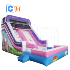 CH Indoor Inflatable Princess Castle Slide For Girl, Inflatable Water Slide With Pool For Summer