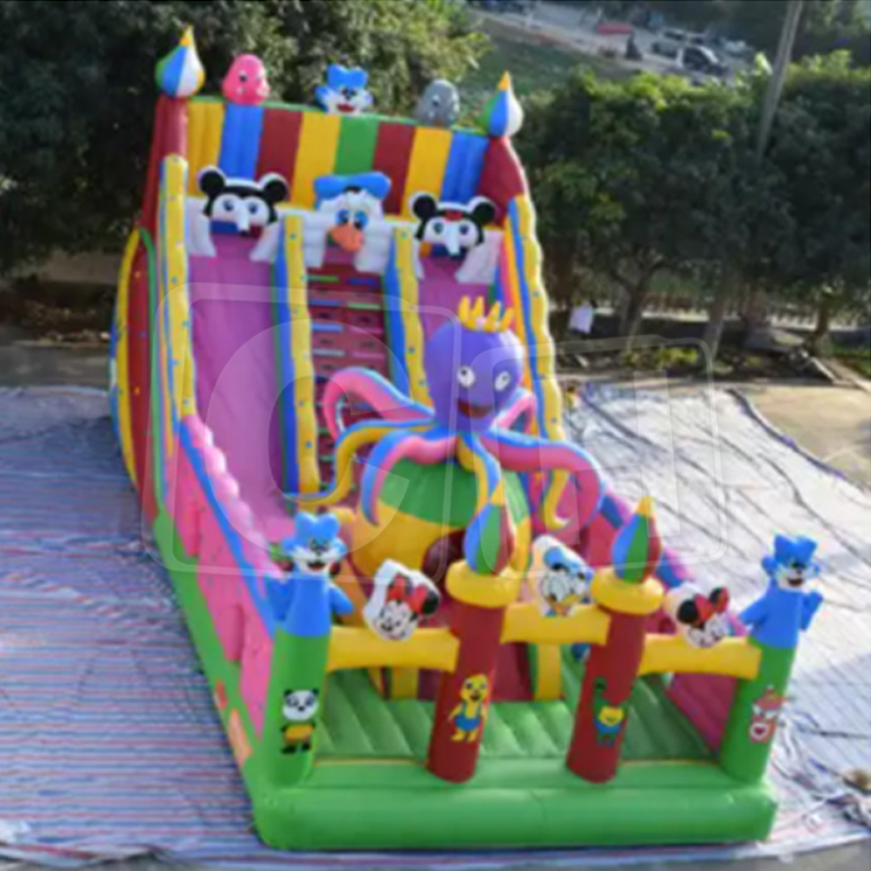 CH Octopus Fun City Slides Outdoor Playground Inflatable Bouncer Inflatable Castle Bouncy Castle For Amusement Park Kids Adult Game