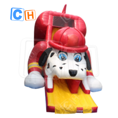 CH Large Inflatable Red Fire Spotted Dog Slide Inflatable Dry Slide
