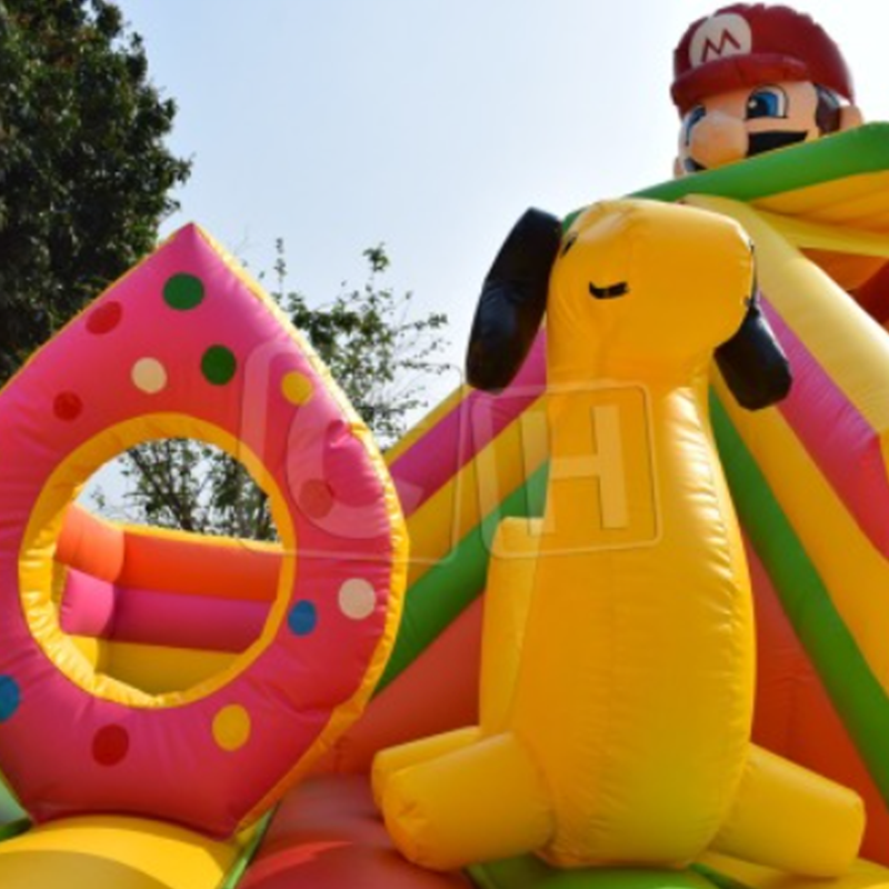 CH Cartoon Mario Inflatable Obstacle Jumping Castle Inflatable Fun Park Playground