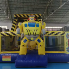CH Party Events Games Commercial Good Quality Kids robot theme Climbing Dry Slide Rental Inflatable Castle Bounce House Combo slide