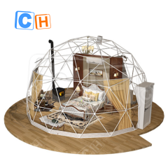 CH Transparent Igloo Geodesic Dome Tent Glamping Dome Tent With Bathroom