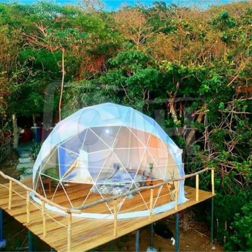 CH Winter Camping Pvc 6M Geodesic Event Mixed Greenhouse Domos Outdoor 2022 Luxury Hotel Geodesictent Geodesic Dome Tent