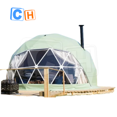 CH Winter Camping Pvc 6M Geodesic Event Mixed Greenhouse Domos Outdoor 2022 Luxury Hotel Geodesictent Geodesic Dome Tent