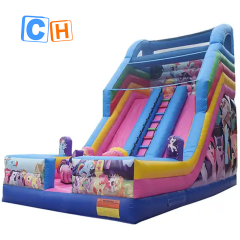 CH Commercial Colorful Cartoon Theme Good Quality Happy Bouncy Inflatable Jumping Dry Slide Customized Jumping Castle Dry Slide