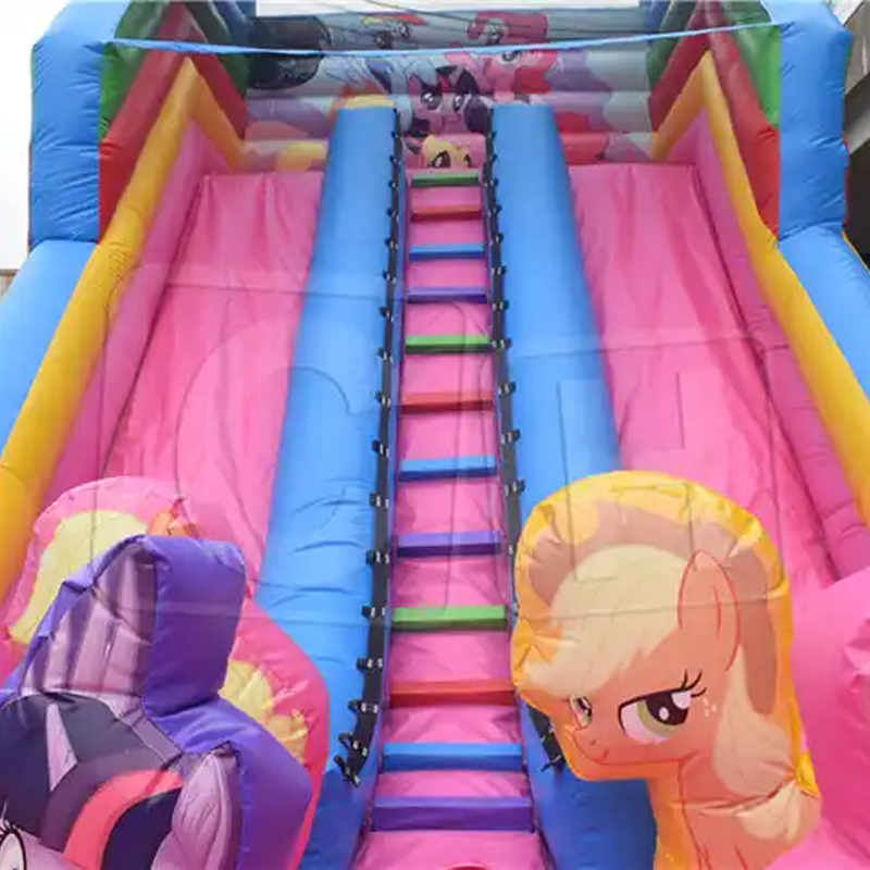 CH Commercial Colorful Cartoon Theme Good Quality Happy Bouncy Inflatable Jumping Dry Slide Customized Jumping Castle Dry Slide