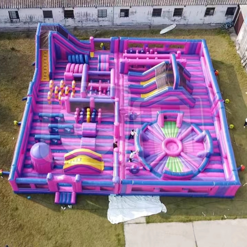 CH Huge 400sqm Inflatable Amusement Park Obstacle Course For Adults,Park Giant Inflatable Slide For Adult