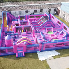 CH Huge 400sqm Inflatable Amusement Park Obstacle Course For Adults,Park Giant Inflatable Slide For Adult