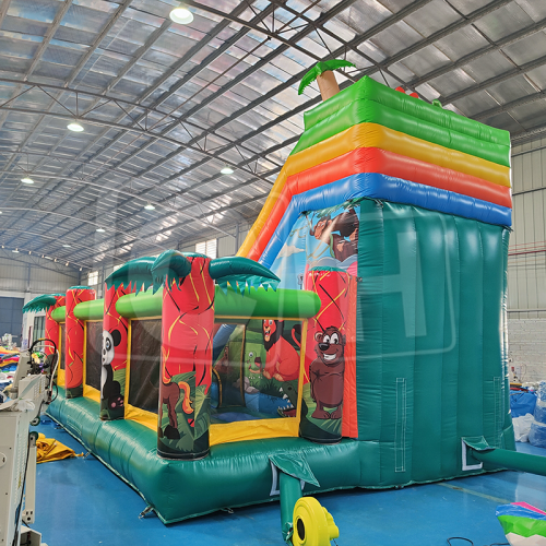 CH Bounce Obstacle Inflatable Water Slides For Pool,House Free Time Fun Dry Inflatable Slides For Kids