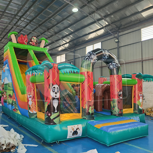 CH Bounce Obstacle Inflatable Water Slides For Pool,House Free Time Fun Dry Inflatable Slides For Kids