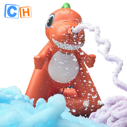 CH Outdoor Fiery Dragon And Dolphin Water Inflatable With 1000w Foam Machine For Sale