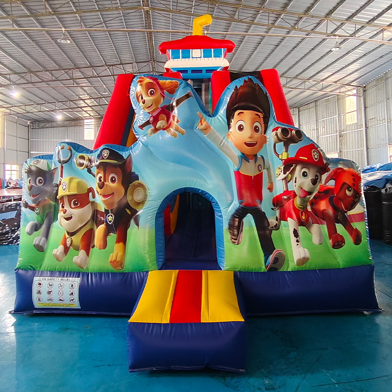 CH Doggy Team Inflatable Slide Trampoline Bouncer For Kids,Hot Sale Inflatable Bouncer Slide Combo