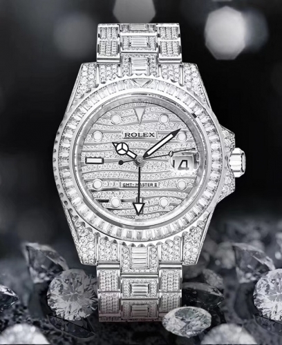 Noobwristwatch New TW Rolex GMT-Master II 116769TBR-74779B Diamonds Watch