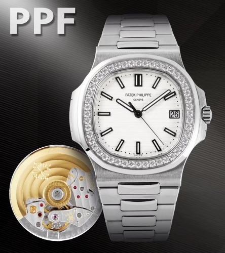 Noobwristwatch 2020 New Best Rep PPF V4 Patek Philipple Nautilus 5711 With Diamonds 40MM Mens Watch