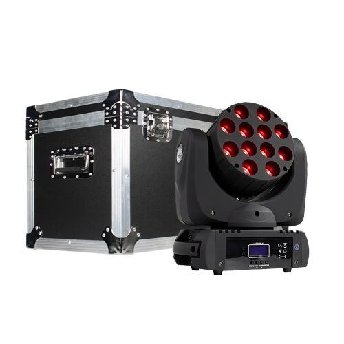 Flight Case with 4 pieces LED 12x12w RGBW Beam Moving Head Light Quad LEDs With Excellent Pragrams 9/16 Channels