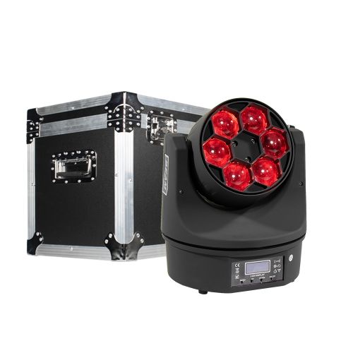 航空箱“WITH”LED 6x15W Bee Eye Beam+ 洗臉燈（4 件）DJ 迪斯科舞台搖頭燈
