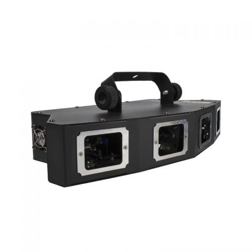 Laser Bar DMX 3D 4 Head RGB GOBO Scanner Line Disco DJ Proyector Efecto de escenario Luz láser