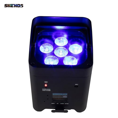 SHEHDS Wireless Remote Control Wifi APP Smart LED Par Light 6x18W 6in1 RGBAW+UV Battery Lighting For KTV Party Bar DJ Disco