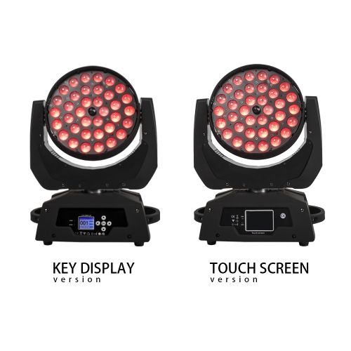 New Arrival Wash Zoom 36x18W RGBW+UV moving head light in Touch Screen & Button Version For DJ Stage Night Club Wedding