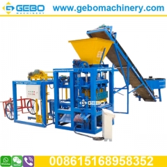 QT4-24 concrete brick making machine price, hollow block machine stacker