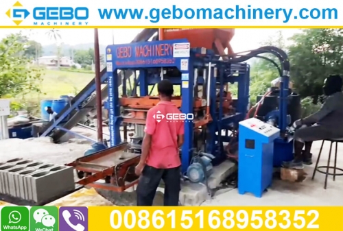 QT4-20 semi automatic hydraulic 5 dropper 6inch hollow block making machine in Manchester, Jamaica