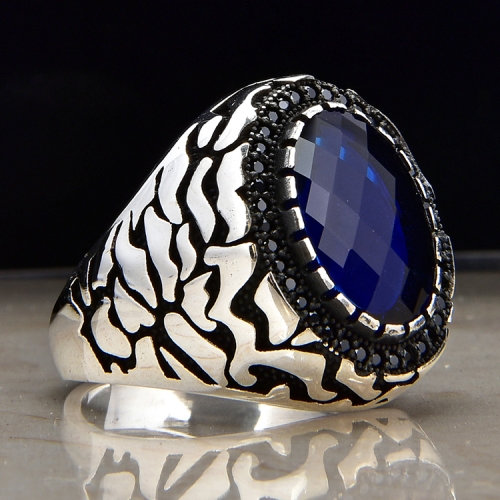 Suppliers, blue, zircon stone, ring men, one stone rings wholesale Suppliers blue zircon stone ring men one stone rings, wholesale