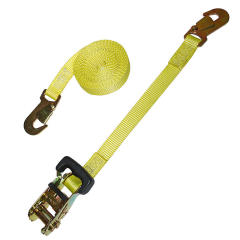 1" Rubber Handle Ratchet Strap with Snap Hooks