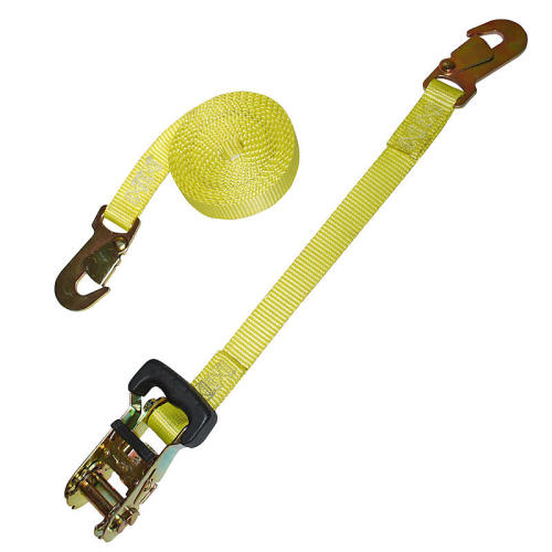 1" Rubber Handle Ratchet Strap with Snap Hooks